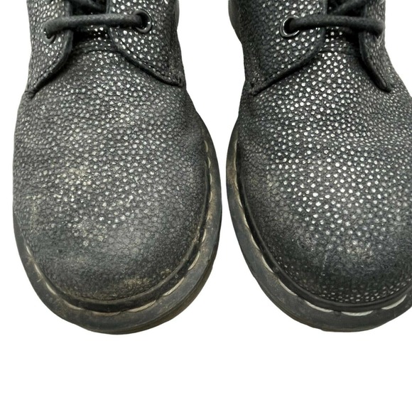 Dr. Martens Womens Pascal Black Gunmetal Speckles Lace Up Casual Combat Boots 8 - Picture 7 of 10